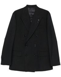 Lardini - Pinstripe Double-Breasted Blazer - Lyst