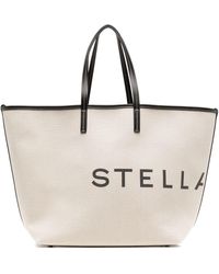 Stella McCartney - Logo-print Cotton Tote Bag - Lyst
