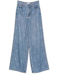 Self-Portrait - Wide Jeans - Lyst