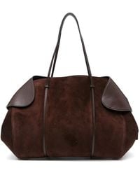 Neous - Leather-Trimmed Suede Shoulder Bag - Lyst