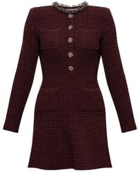 Self-Portrait - Tweed Dress With Shimmering Sequins - Lyst