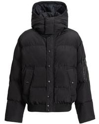 Balmain - Padded Nylon And Leather Jacket - Lyst