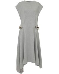 Womens Dresses JW Anderson Dresses Brown JW Anderson Synthetic Embellished Asymmetric Midi Dress in Blue 