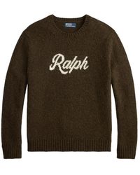 Ralph Lauren - Logo-Intarsia Crew-Neck Sweater - Lyst