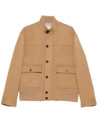 Lardini - Button-Up Ribbed-Trim Jacket - Lyst