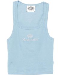 Sporty & Rich - Juicy Rhinestone-Logo Ribbed Tank Top - Lyst