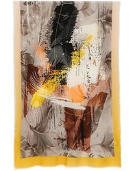 D'Aniello - Abstract-Print Frayed Scarf - Lyst