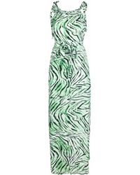 Essentiel Antwerp Bibye Zebra-print Maxi Dress - Green
