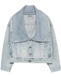 Balenciaga - Oversized-Collar Denim Jacket - Lyst