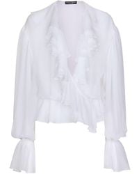 Dolce & Gabbana - Blouse With Ruffle Details - Lyst
