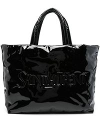 Saint Laurent - Logo-Debossed Tote Bag - Lyst