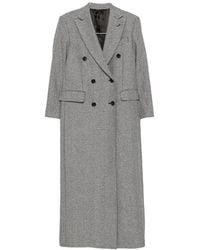 Eraldo - Herringbone Double-Breasted Coat - Lyst