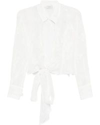 Mazzarelli - Tie-Front Blouse - Lyst