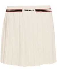 Miu Miu - Pleated Knitted Cashmere Miniskirt - Lyst