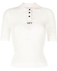 Off-White c/o Virgil Abloh - Logo-intarsia Open-knit Top - Lyst