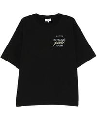 Maison Kitsuné - Logo-Print Fox-Motif T-Shirt - Lyst
