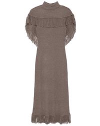 Jonathan Simkhai - Fringe-Trim Ribbed-Knit Dress - Lyst