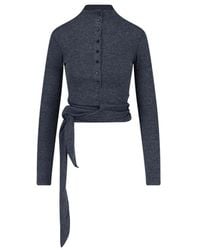 Low Classic - Button-Up Wrap-Tie T-Shirt - Lyst