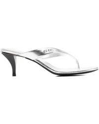 Gucci - Logo-Lettering Thong-Strap Sandals - Lyst