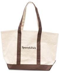 Sporty & Rich - Medium Mona Logo-Embroidered Tote Bag - Lyst