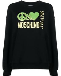 Moschino Jeans - Logo-Print Cotton Sweatshirt - Lyst