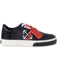Off-White c/o Virgil Abloh - Off- Vulcanized Contrasting-Tag Leather Sneakers - Lyst