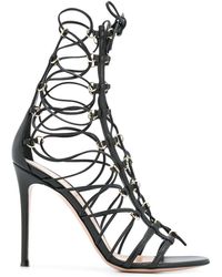 Gianvito Rossi Lace-up 1050mm Heel Sandals - Black