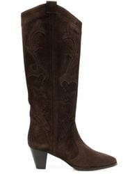 Ba&sh - Embroidered Suede Boots - Lyst