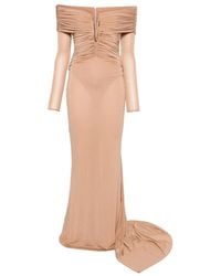 Elisabetta Franchi - Ruched Off-Shoulder Maxi Dress - Lyst