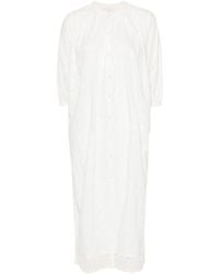 Louise Misha - Floral-Embroidery Cotton Maxi Dress - Lyst
