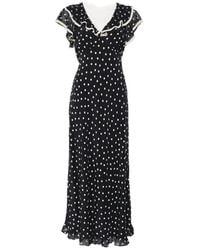 RIXO London - Beyhea Polka-Dot Ruffled Maxi Dress - Lyst