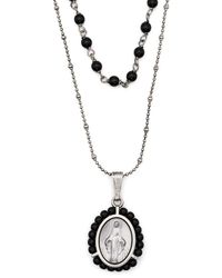 DSquared² Beaded Double-chain Pendant Necklace - White