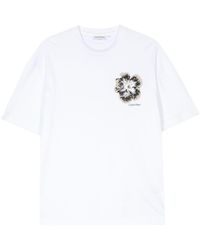 Calvin Klein - Floral-Embroidered T-Shirt - Lyst