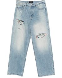NAHMIAS - Ripped Beaded Jeans - Lyst