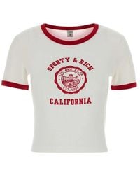 Sporty & Rich - Logo-Print Ringer T-Shirt - Lyst