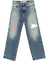 PDF - Distressed Graphic-Print Jeans - Lyst