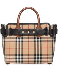 Burberry The Belt Bag Mini Check Cotton Tote - Multicolour