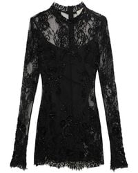 Blumarine - Embroidered Lace-Overlay Midi Dress - Lyst