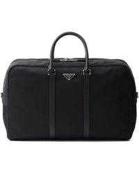 Prada - Re-Nylon And Saffiano Leather Duffel Bag - Lyst