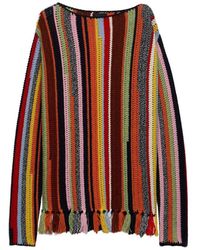 Prada - Fringed Boat-Neck Sweater - Lyst