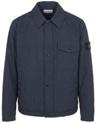 Stone Island - Logo-Patch Button-Fastening Jacket - Lyst