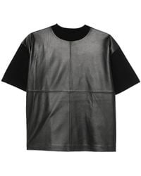Max Mara - Mstsegale Short-Sleeve Leather T-Shirt - Lyst