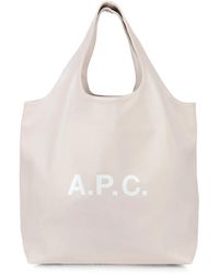 A.P.C. - A. P.C. Ninon Logo-Print Tote Bag - Lyst