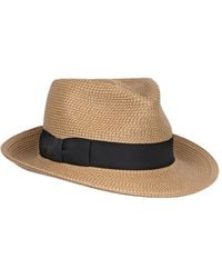Eric Javits - Packable Raffia Fedora Hat With Cotton Grosgrain Trim, Upf50+ Blocks 95% Uva/Uvb Rays - Lyst