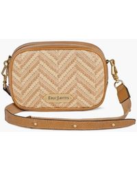 Eric Javits - Lil Tog Pouch – Color, Woven Raffia, Calf Leather Frame, Top Zip Closure, Crossbody Strap, Phone And Essentials - Lyst