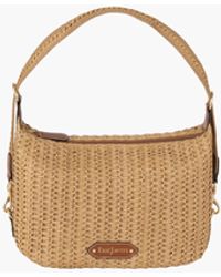 Eric Javits - Woven Raffia Hobo Bag With Leather Trim - Lyst