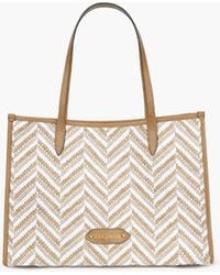 Eric Javits - Raffia And Leather Tote Bag – Zip Top Closure, Outer Pocket, Durable Canvas Lining - Lyst