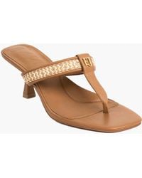 Eric Javits - Logo Thong Espadrilles, For Raffia Straw And Leather - Lyst