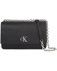 Calvin Klein - Handtasche minimal monogram ew flap ch25 t k60k611951 black beh - Lyst