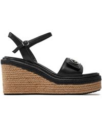 Calvin Klein - Espadrilles wedge sandal 50 relock lth hw0hw01963 black beh - Lyst